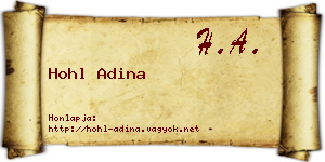 Hohl Adina névjegykártya
